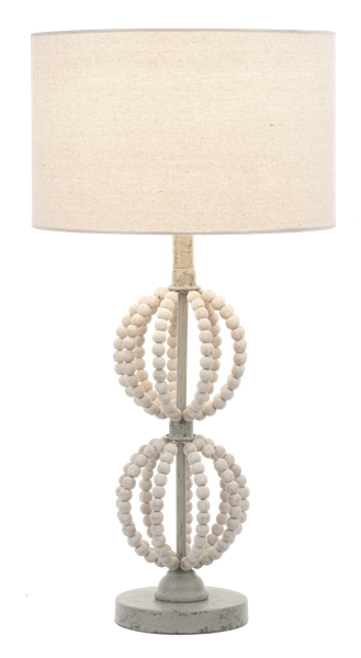Wood Beaded Sphere Table Lamp